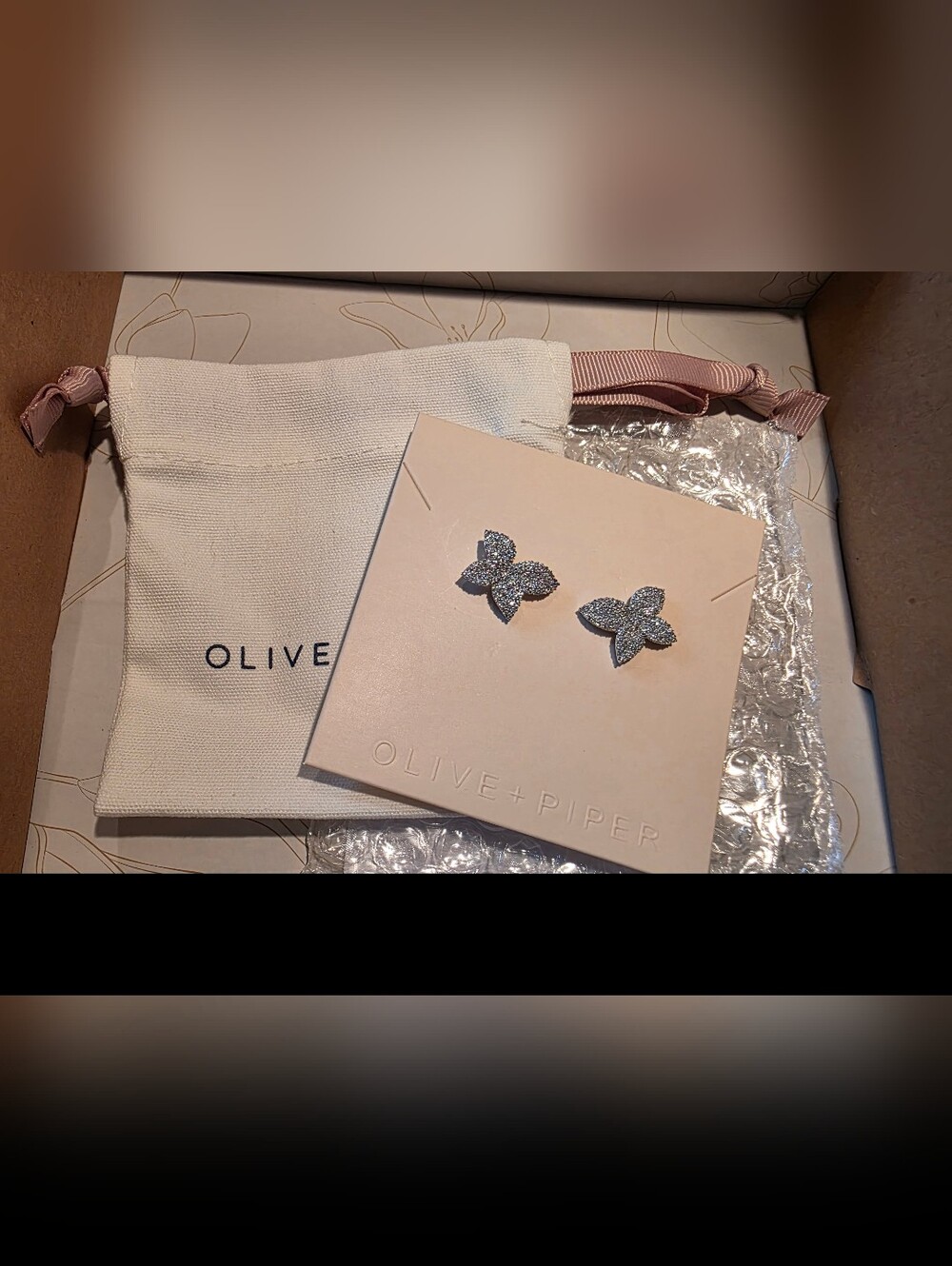 Olive + Piper Crystal Butterfly Stud Earrings